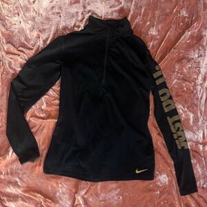 Women’s Nike Dri-Fit Black/Gold Half Zip-Up Pullover